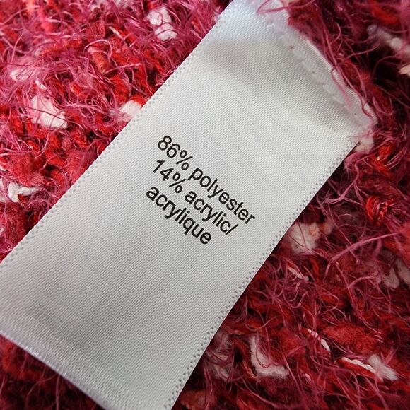 Maurices Sweater Womens Size XL Red Off The Shoulder Relaxed Textured Eyelash - Picture 12 of 14